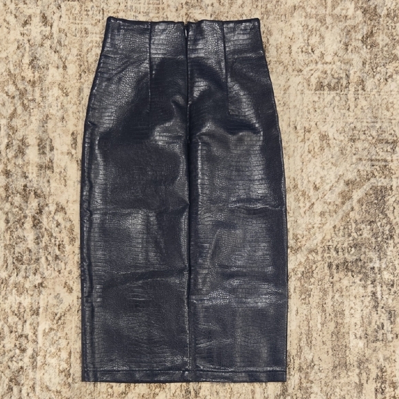 Topshop Shimmering Midnight Blue Midi Skirt - Picture 3 of 3